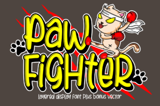 Paw Fighter: A Handwritten Display Font for Craft Projects